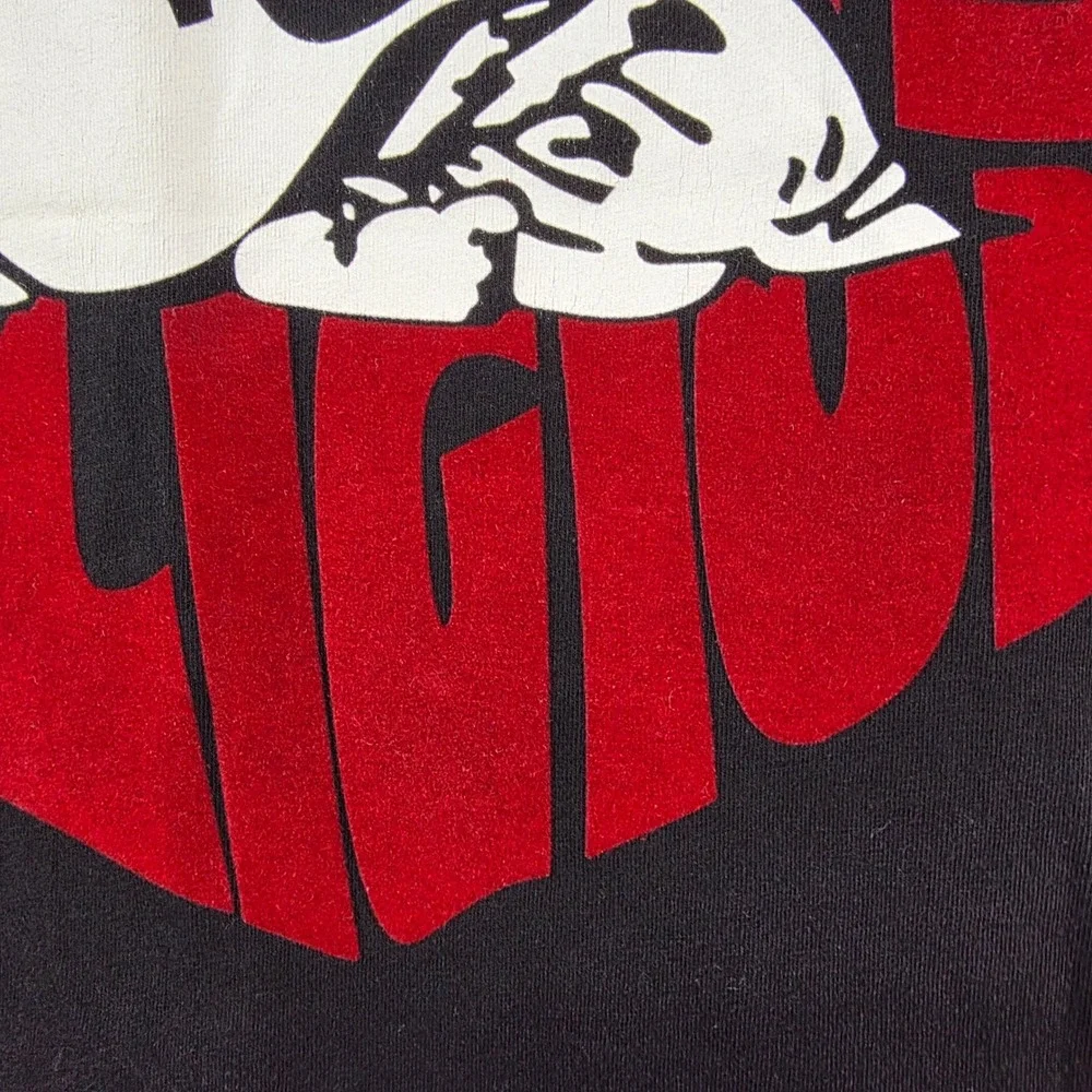 True Religion Mens Hexa Buddha Tee Jet Black Red Graphic T-Shirt XXL New 701203‎